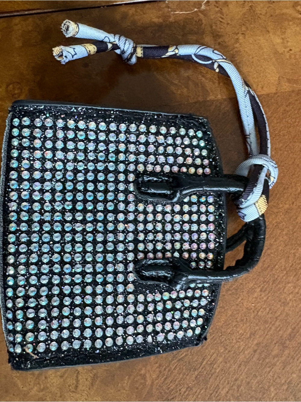 Black Rhinestone Mini Top-Handle Bag - Picture 3 of 6